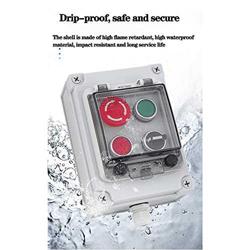 Emergency Stop Start Stop Selector Switch Control Station IP65 22mm - color: 4-hole switch box