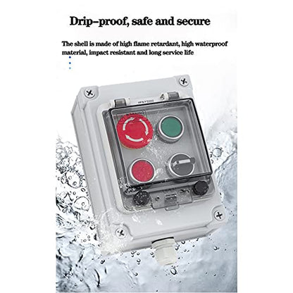 Emergency Stop Start Stop Selector Switch Control Station IP65 22mm - color: 4-hole switch box