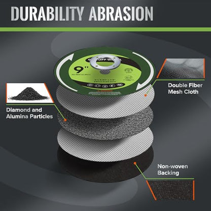 25PCS 9" Cut Off Wheels 9" x.075 x7/8" Metal & Stainless Steel Cutting Discs for Angle Grinder - style: 9 inch