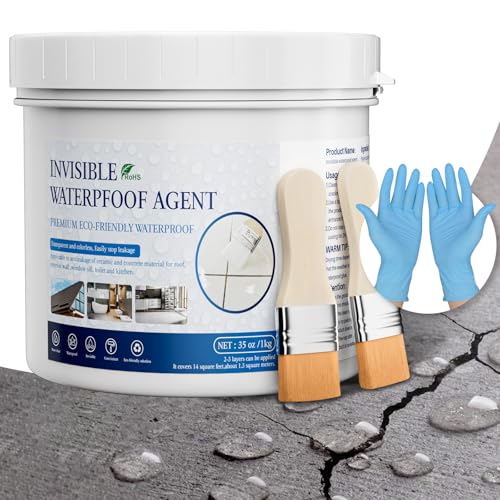 Invisible Waterproof Agent Transparent Repairing Leak Waterproof Adhesive for Roofs, Walls, Bathroom, Shower, Window Sills, Indoor & Outdoor Water Proof Coating 35 Oz - size: 35 OZ