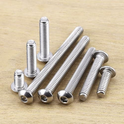 1/4-20 x 1-1/2" Button Head Socket Cap Bolts Screws, 304 Stainless Steel 18-8, Allen Hex Drive, Bright Finish, Fully Machine Thread, Pack of 25 - size: 1/4-20 x 1-1/2