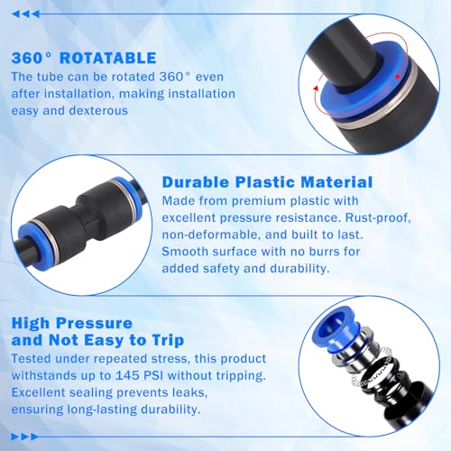 94 Pcs Quick Connect Air Line Fittings Kit Pneumatic Air Fittings - color: Black-94PCS
