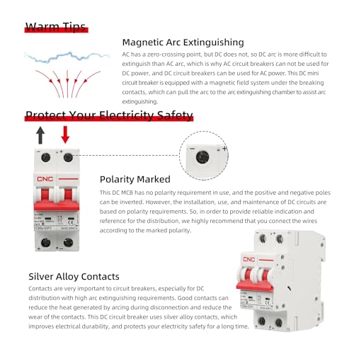 CNC DC Miniature Circuit Breaker, 2 Pole 1000V 50 Amp - style: 50 Amp