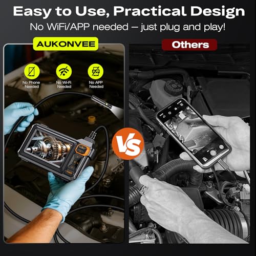 Endoscope Camera with Light, 1920P HD Borescope, 4.3" IPS Inspection Camera - size: 6.6FT Single Lens