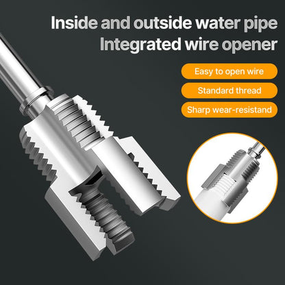HUHAO 2pcs Integrated Internal & External Pipe Threading Tool with 1/2'' & 3/4'' Dies, Electric Drill Compatible 2 in 1 Pvc Pipe Threader Kit, Dual-Function Pipe Thread Cutting Tool - size: 2pc
