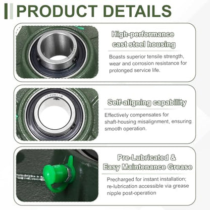uxcell UCF205-16 Pillow Block Bearings,1 inch Bore(ABEC3) - size: UCF205-16 (1 inch)