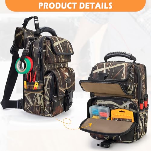 Electrician Tool Pouch Bag, Zippered HVAC Tool Organizer - color: Camouflage