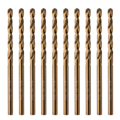 10 Pcs High Speed Steel 1/8 Inch Cobalt Drill Bit Set 3.2mm (1/8") Jobber Length Twist M35 Metal Drill Bit for Stainless Steel and Hard Metal Drill Bit Set - size: 1/8 In. (Pack of 10)