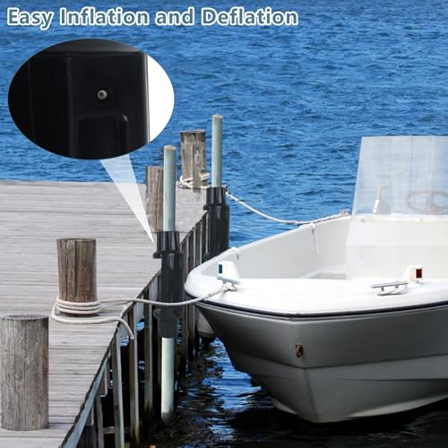 Dock Bumpers for Poles 2/4/6 Pack, Dock Post Bumpers 2" Diameter, Dock Bumpers for Docking Pole Bumpers for Post Slip-on Vertical Soft UV-Resistant Marine Grade Vinyl Black/White/Blue/Grey/Red/Purple - style: Black-2 Pack-Large