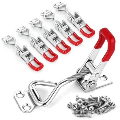 6-Pack 4001 Toggle Clamps, Adjustable Latches, 330 lb Capacity
