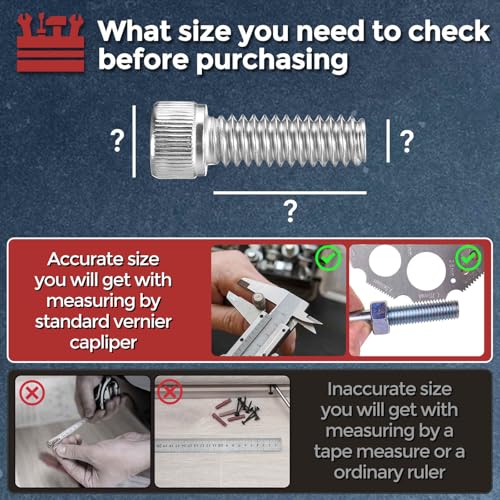 50pcs Socket Head Cap Screws 1/4"-28x1 304 Stainless Steel Silver - color: Silver, size: 1/4"-28x1"