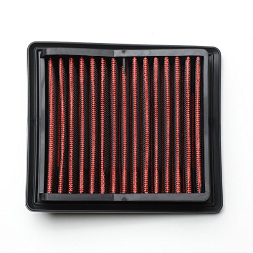 DNA Motoring AFPN-117-RD Clean Air Washable Drop In Panel Air Filter Enhance Engine Performance Power & Acceleration Improve [Compatible with 07-08 Honda Fit 1.5L] - style: 07-08 Honda 1.5L