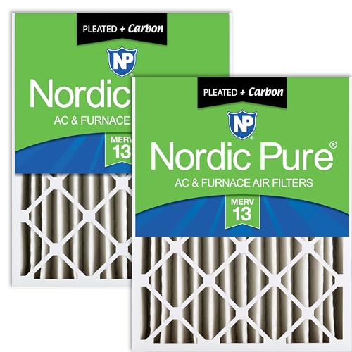 Nordic Pure 20x25x4 Pleated MERV 13 Plus Carbon Air Filters 2 Pack - style: MERV 13 + Carbon