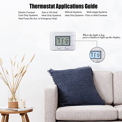 Aowel Thermostats for Home & House, up to 2 Heat/ 2 Cool, Non-Programmable