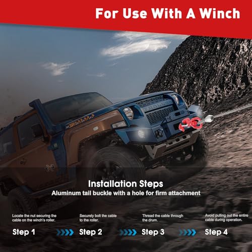 Steel Winch Cable,3/8" x 75' Wire Rope with Swivel Hook,17637 Lbs Breaking Strength,6x19 Strand Core Steel Towing Cable for Tow Truck,Crane,Wrecker - size: 75 ft