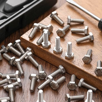 Zonon 50 Pcs 1/4-20 x 3/4" Hex Head Screw Bolt, Silver - color: Silver, size: 1/4-20 X 3/4"