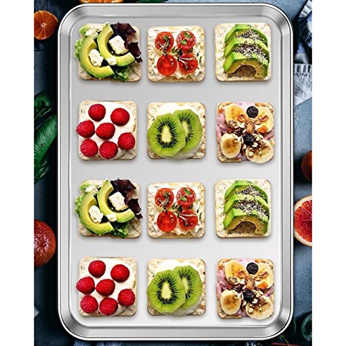 Stainless Steel Baking Sheet Pan Set of 2, Cookie Sheets 20 x 14 x 1.3 Inch - size: 20 inch