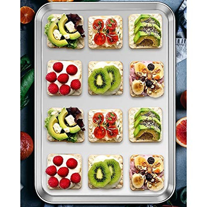 Stainless Steel Baking Sheet Pan Set of 2, Cookie Sheets 20 x 14 x 1.3 Inch - size: 20 inch