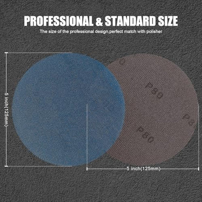 5 inch Mesh Abrasive Sanding Discs 240 grit, 50pcs Ceramic Dust-Free Sandpaper, Hook and Loop Sanding Disc, Net Disc for Metal, Wood, Composites, Plaster and Filler Sanding, and Fine Finishing - style: 5 inch, P240+