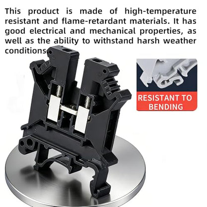 100PCS Black UK5N Terminal Block DIN Rail Terminal Blocks - Application for 24-10AWG 800V Electrical Cabinets Distribution Box,Solar Power System,PLC Industrial Control Automation Panel DIY CNC RV - color: UK5N Black