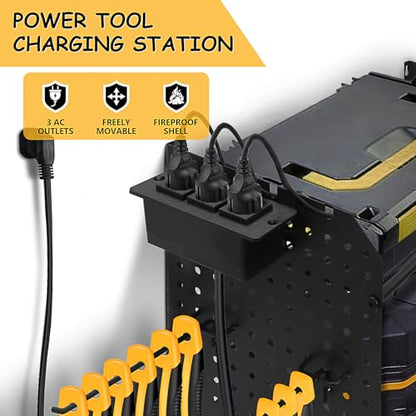 Power Tool Organizer Wall Mount, 3-Layer Heavy-Duty Metal Rack