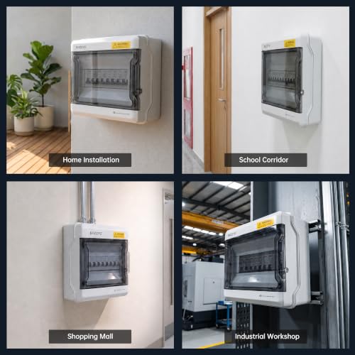 13-Way Din Rail Enclosure | Outdoor Electrical Box IP65 Waterproof - color: 13Way-11.7x9.1x4.7IN