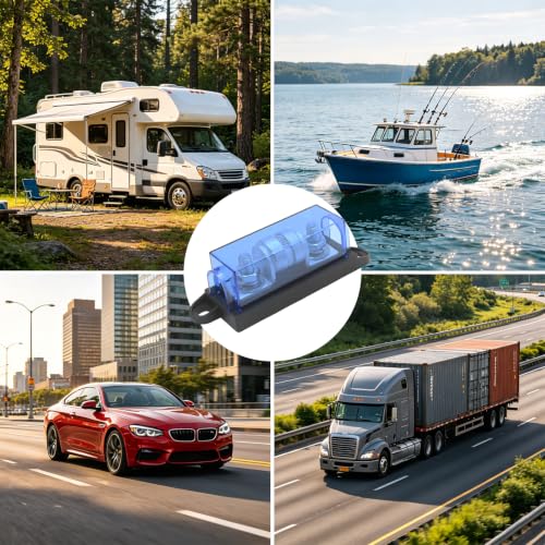 250 Amp Class T Fuse Holder, 250V AC/DC Fuse Block, Suitable for Inverters and High-Power Appliances in Marine, Automotive, and RV Applications - size: 250V 250A