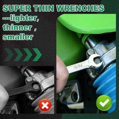 Mini Double Open End Wrench Super-Thin SAE Wrench Set - style: SAE