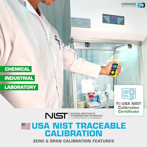 Formaldehyde Detector (HCHO) by Forensics | USA NIST Calibration & Certificate | USB Recharge | Sound, Light and Vibration Alarms | 0-10ppm HCHO |