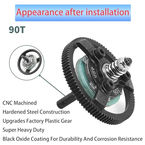 90T 48P Hardened Steel Spur Gear for Traxxas Slash Stampede Rustler 2WD - size: 48P-Spur Gear-90T