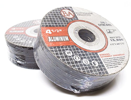 Benchmark Abrasives Grinder Cut Off Wheels 4 1/2 Inch Aluminum Oxide Thin Type 1 Angle Grinder Cutting Disc for Aluminum, Copper - with 7/8" Arbor Hole, Fast Grinder Cutting Wheel - 25 Pack