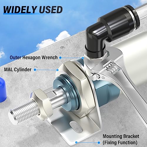 TAILONZ 4mm x M5 Push to Connect Elbow Fitting 10Pcs - size: 4mm OD M5