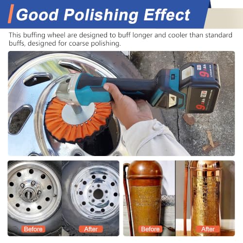 10" Blue Airway Buffing Wheel,5/8'' Arbor Hole,16 Plys/Coarse Polishing for Angle Grinder,1PC - color: Coarse 1pc