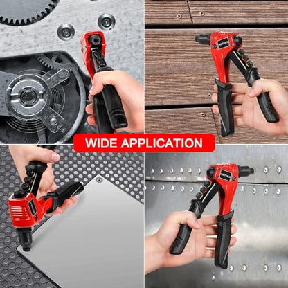 WETOLS Pop Rivet Gun Kit with 200 Blind Rivets,Upgraded Pop Rivet Tool Kit - size: 8"
