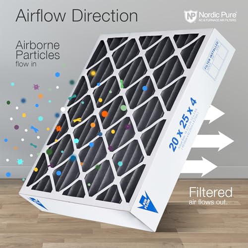 Nordic Pure 20x25x4 Pleated MERV 10 Plus Carbon Air Filters 2 Pack - style: MERV 10 + Carbon