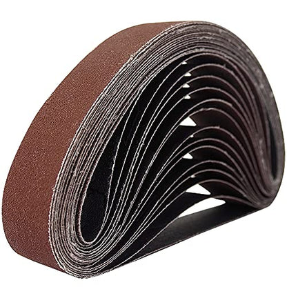 15 Pcs 2-1/2 x 14 Inch Assorted Aluminum Oxide Sanding Belt - 80/120/150/240/400 Grit - size: 2.5x14(15pcs)