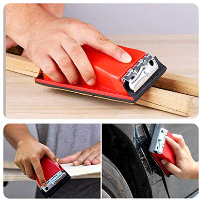VERONES 90 Pcs 400 to 3000 Grit Wet Dry Sandpaper with Handle - color: Red