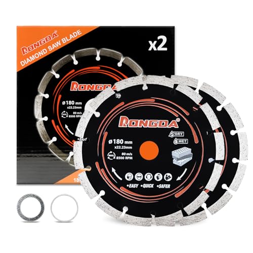 7 Inch Segmented Diamond Saw Blades 2-Pack, for Angle Grinder - size: 7 Inch