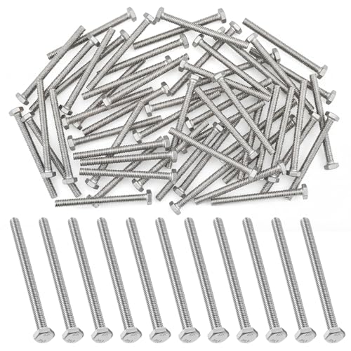 Zonon 50 Pcs 1/4-20 x 3-1/2" Hex Head Screw Bolt, Silver - color: Silver, size: 1/4-20 X 3-1/2"