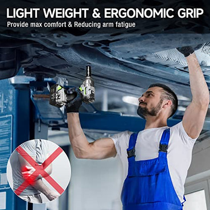 WORKPRO Cordless Impact Wrench 1/2", 20V Brushless Impact Gun, High Torque