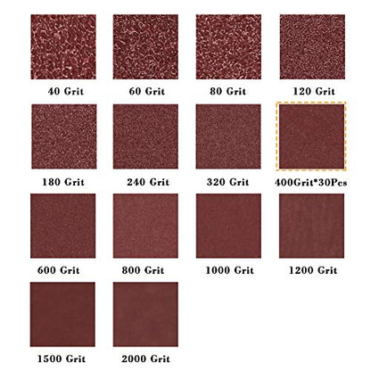 SPEEDWOX 30 Pcs Hook and Loop Triangle Sandpaper 400 Grit 80mm 3-1/8 Inches for Oscillating Multi Tool Detail Sander Sanding Discs Triangle Sanding Pads - style: 400 Grit