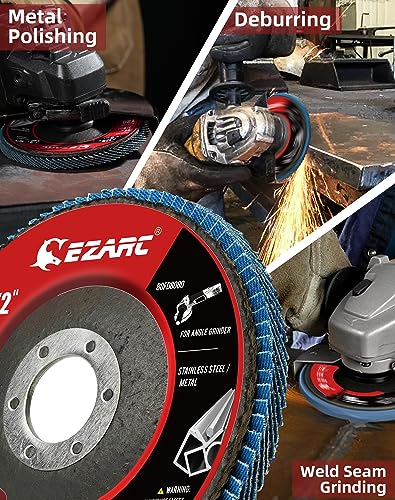 EZARC Zirconia Flap Discs 80 Grit High Density, 4.5x7/8", Type 29, 12-Pack - size: 80 GRIT, style: High Density Version