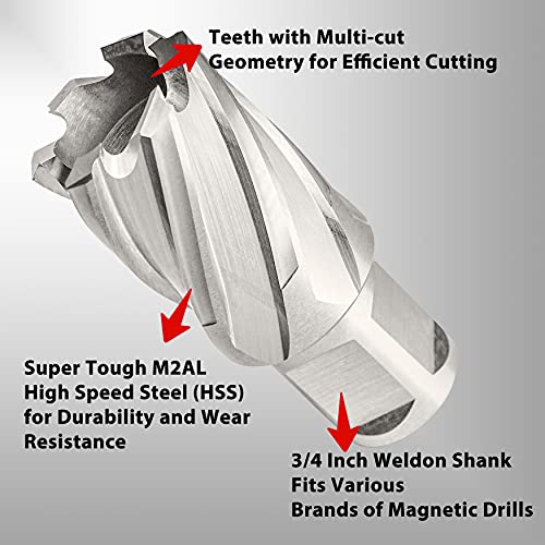 S&F STEAD & FAST Annular Cutter with Pilot Pin 1" x 1" Depth, Mag Drill Bit - size: 1" x 1"