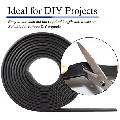 LSGCQ Neoprene Rubber Strips with Adhesive Backing Rubber Sheets - size: 1” Wide x 1/8" Thick x 40' Long