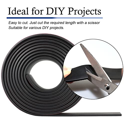 LSGCQ Neoprene Rubber Strips with Adhesive Backing Rubber Sheets - size: 1” Wide x 1/16" Thick x 10' Long