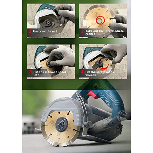 LSS 4 Inch Diamond Saw Blade,Dry or Wet Cutting Saw Blades for Sharp Cutting Concrete Stone Brick Masonry,Broadened Cutter Head - size: 4" LSS
