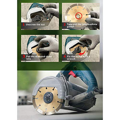 LSS 4 Inch Diamond Saw Blade,Dry or Wet Cutting Saw Blades for Sharp Cutting Concrete Stone Brick Masonry,Broadened Cutter Head - size: 4" LSS