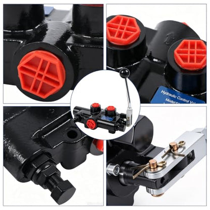 waltyotur 3625 PSI Hydraulic Log Splitter Directional Control Valve Auto Return Detent Lever Handle 21 GPM