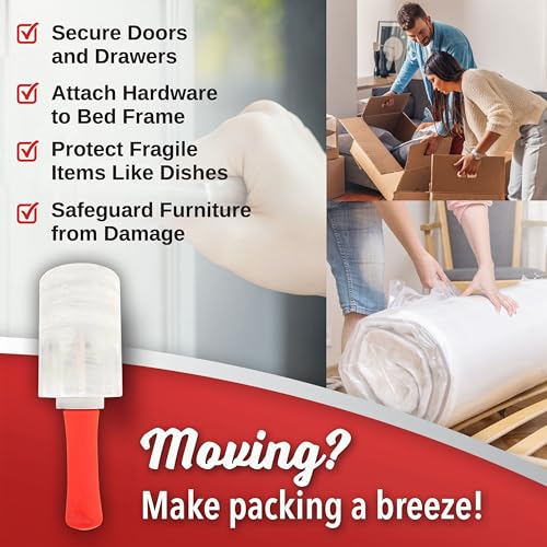Simply Cool 12 Pack Mini Hand Stretch Wrap 5 Inch 1000Ft 60 Gauge 2 Handles - size: 5-inch w/ plastic handle