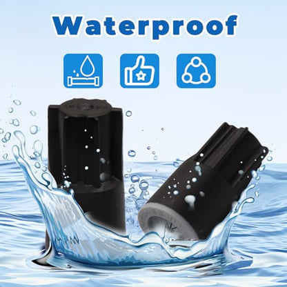 30 Pcs Waterproof Wire Electrical Connectors, 22-14 AWG, Black - color: Black